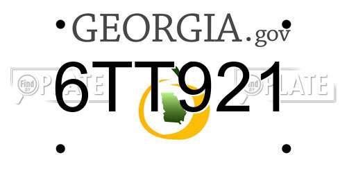 6TT921 Georgia License Plate