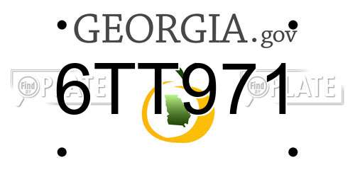 6TT971 Georgia License Plate