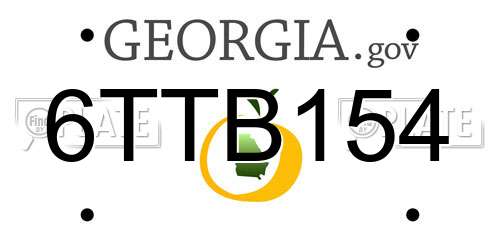 6TTB154 Georgia License Plate