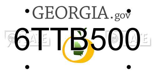 6TTB500 Georgia License Plate