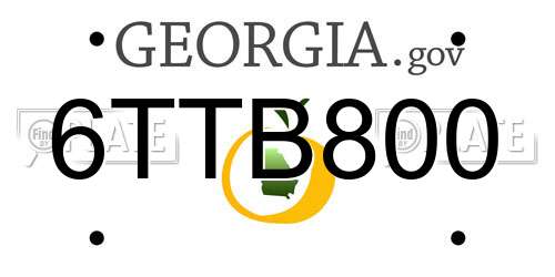 6TTB800 Georgia License Plate