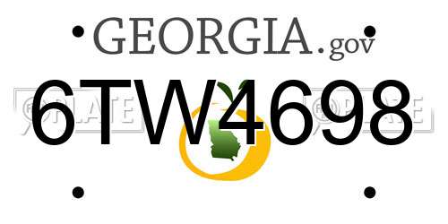 6TW4698 Georgia License Plate