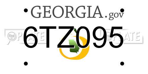 6TZ095 Georgia License Plate