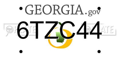 6TZC44 Georgia License Plate