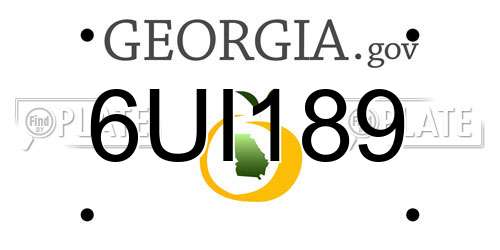 6UI189 Georgia License Plate