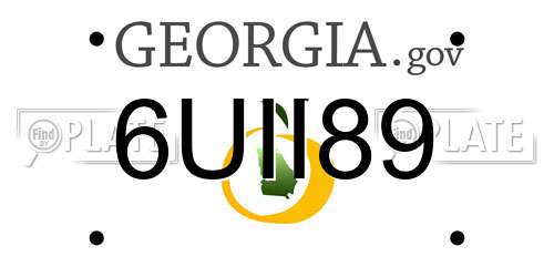 6UII89 Georgia License Plate