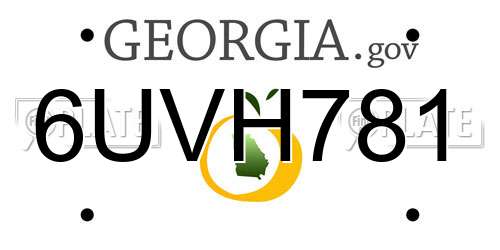 6UVH781 Georgia License Plate