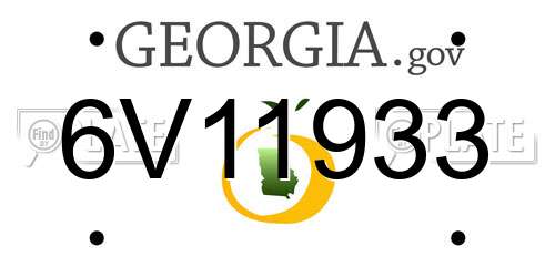 6V11933 Georgia License Plate