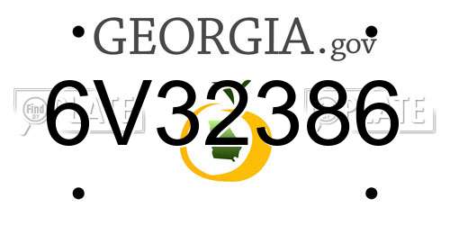 6V32386 Georgia License Plate
