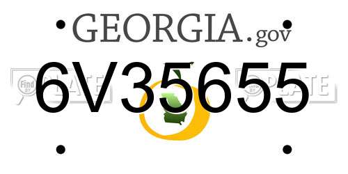 6V35655 Georgia License Plate