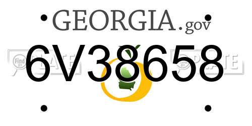 6V38658 Georgia License Plate