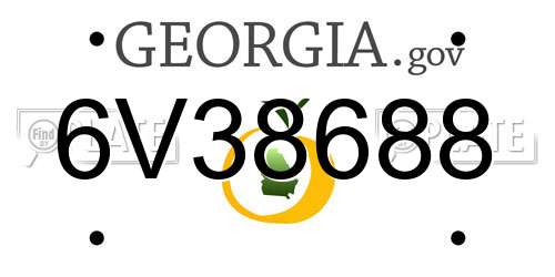 6V38688 Georgia License Plate