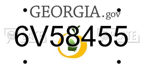 6V58455 Georgia License Plate
