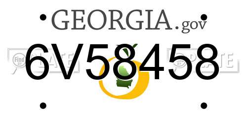 6V58458 Georgia License Plate