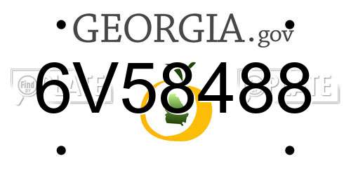 6V58488 Georgia License Plate