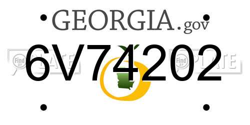 6V74202 Georgia License Plate