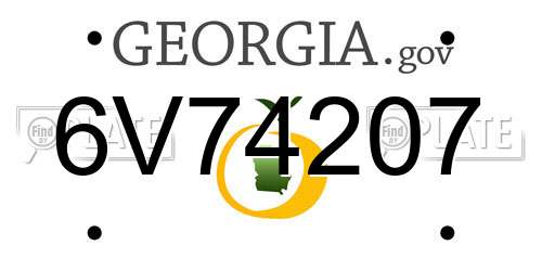 6V74207 Georgia License Plate