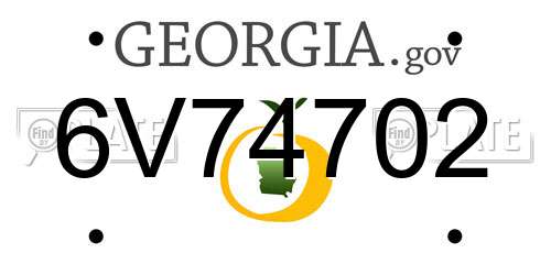 6V74702 Georgia License Plate