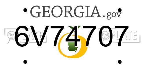 6V74707 Georgia License Plate