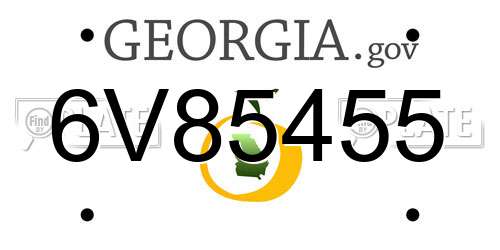 6V85455 Georgia License Plate
