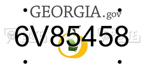 6V85458 Georgia License Plate