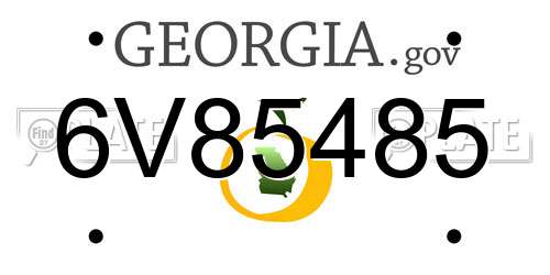 6V85485 Georgia License Plate