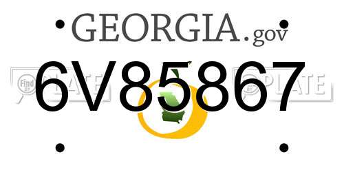 6V85867 Georgia License Plate