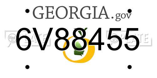 6V88455 Georgia License Plate