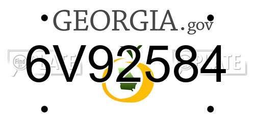 6V92584 Georgia License Plate