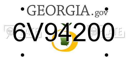 6V94200 Georgia License Plate