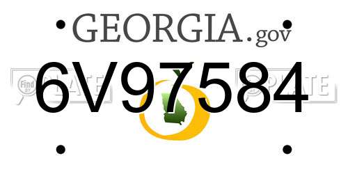 6V97584 Georgia License Plate