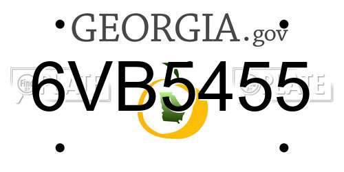 6VB5455 Georgia License Plate