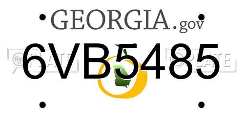 6VB5485 Georgia License Plate