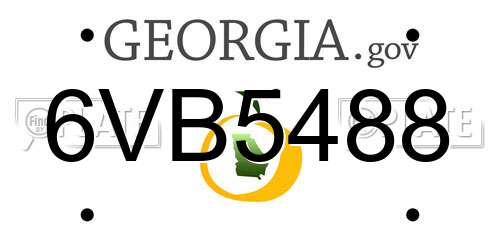6VB5488 Georgia License Plate