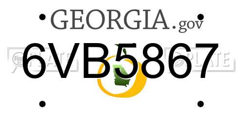 6VB5867 Georgia License Plate