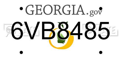 6VB8485 Georgia License Plate