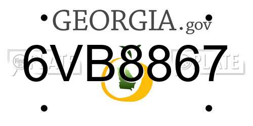 6VB8867 Georgia License Plate