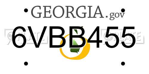6VBB455 Georgia License Plate