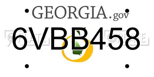 6VBB458 Georgia License Plate