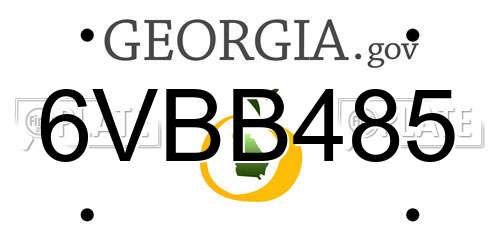 6VBB485 Georgia License Plate