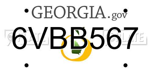 6VBB567 Georgia License Plate