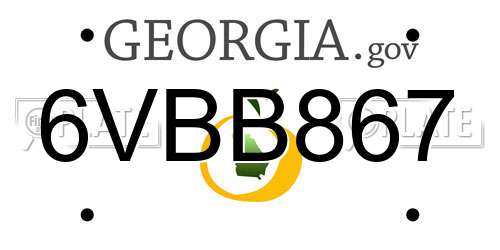 6VBB867 Georgia License Plate
