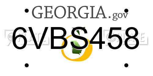 6VBS458 Georgia License Plate