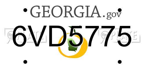 6VD5775 Georgia License Plate