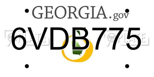 6VDB775 Georgia License Plate