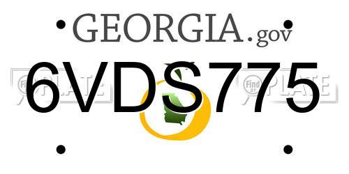 6VDS775 Georgia License Plate