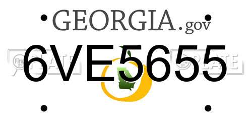 6VE5655 Georgia License Plate