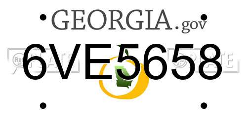 6VE5658 Georgia License Plate