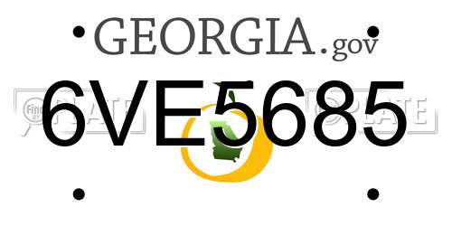 6VE5685 Georgia License Plate