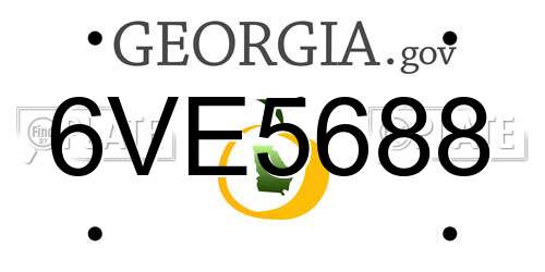 6VE5688 Georgia License Plate